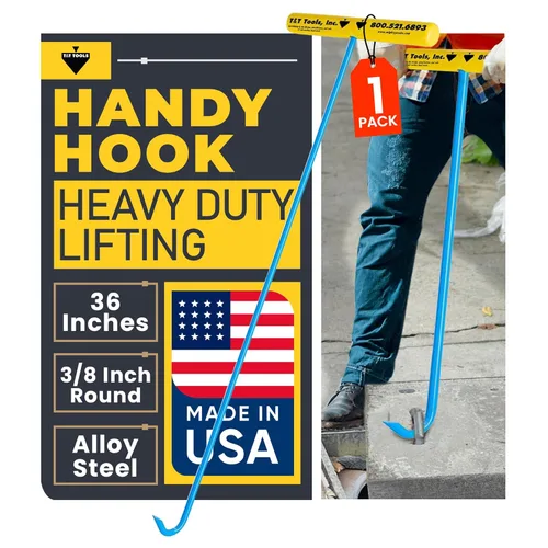 Vista 7 de T&T Tools Handy Hook – Gancho de 16" de acero inoxidable para tapa de alcantarilla, extractor, extractor de pasador de espiga, herramienta