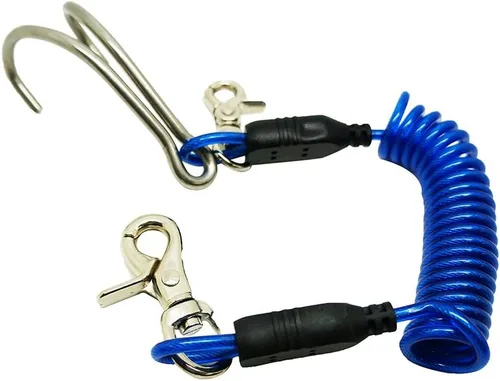 Scuba Choice Buceo de acero inoxidable Arrecife doble gancho con espiral de bobina acollador, azul