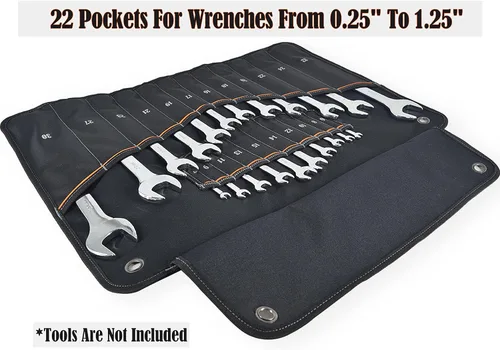 Vista 3 de WELKINLAND Rollo de herramientas de llave de 22 bolsillos, bolsa de soporte de rollo de 0.25 a 1.25 pulgadas, funda para llaves, bolsa de llaves