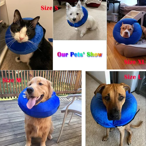 Vista 5 de Katoggy Collar Inflable para Perros, Cono Suave para Perros Después de Cirugía, Collares Donut E Ajustables Inflables para Perros y Gatos Pequeños