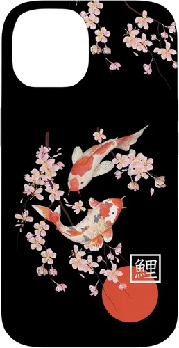 Vista 4 de Cherry Blossom Koi Carp Fish Japanese Sakura Graphic Art Case for iPhone 17