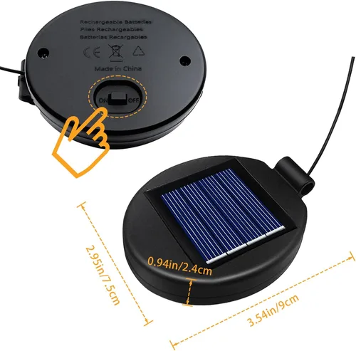 Vista 2 de Paquete de 2 paneles solares de repuesto para luces de exterior, piezas de repuesto de luces solares para reparación de flores al aire libre
