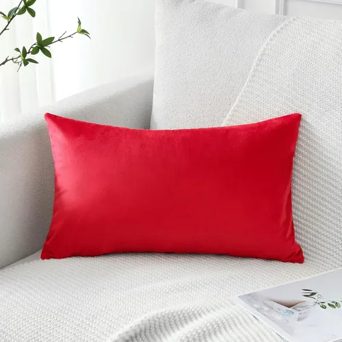 Vista 55 de Artscope Fundas de almohada de terciopelo de lujo, fundas de almohada rectangulares decorativas, fundas de cojín suaves y sólidas para sofá