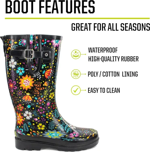 Vista 3 de Western Chief Botas de lluvia altas e impermeables para mujer, para exterior y jardín