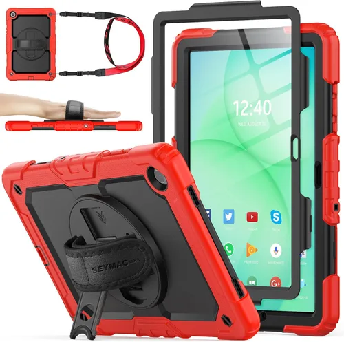 Vista 23 de SEYMAC stock Funda para Samsung Galaxy Tab A8 de 10.5 pulgadas, funda de protección contra caídas de cuerpo completo con protector de pantalla