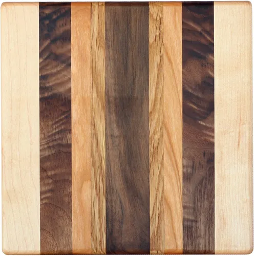 Vista 16 de Tablas de cortar de madera hechas a mano incluyendo aceite (9 "x 11" con asa)