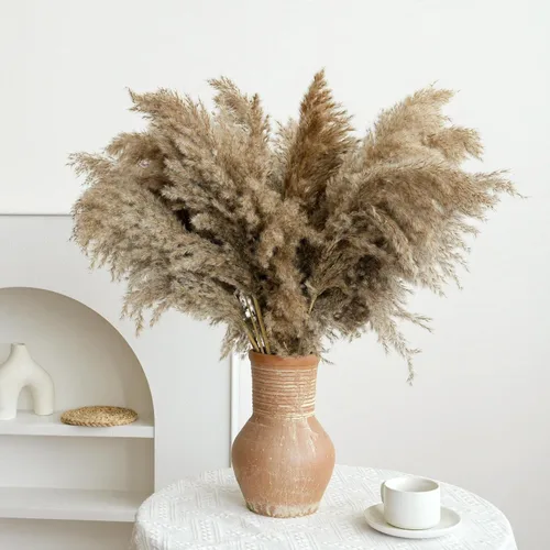 Vista 11 de 40 piezas de decoración de ramo de hierba de pampa natural, flores y plumas bohemias para centros de mesa, perfecto para rellenos de jarrones