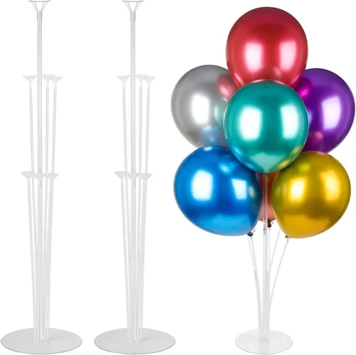 Voircoloria Juego de 2 soportes para globos, soporte para palos de globo con base para mesa, graduación, cumpleaños, baby shower, revelación de