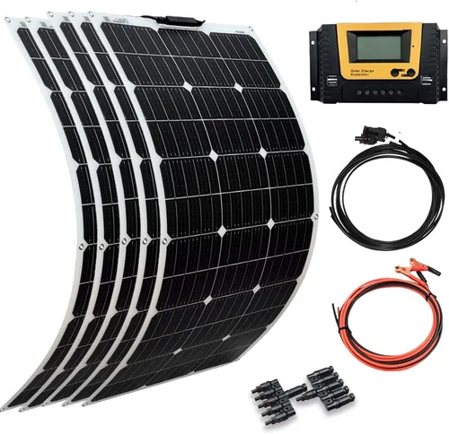 Vista 11 de XINPUGUANG Kit de sistema de panel solar de 12 V 200 W, panel solar flexible de 100 W, cargador de batería monocristalino con cable de extensión