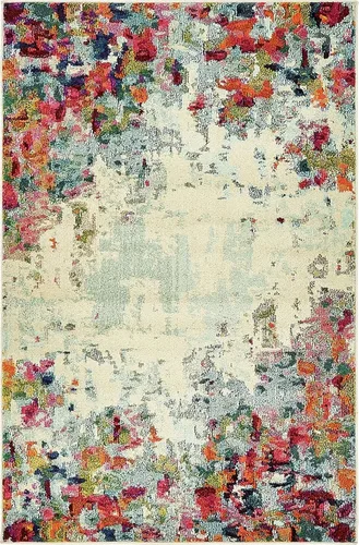 Vista 18 de Tapete Unique Loom colección Jardin para múltiples áreas, abstracta, vibrante, Polipropileno, Multicolor / naranja