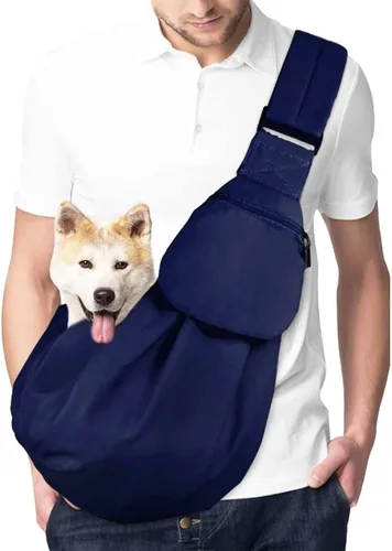 Vista 7 de Lukovee Correa para Mascotas, Correa para Perros Sin Manos, Correa Ajustable con Correa Acolchada, Bolsa de Hombro Transpirable de Algodón, Bolsa