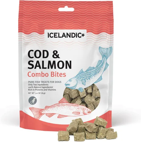 Vista 9 de Icelandic+ Bacalao y arenque Combo Bites Dog Treat Bolsa de 3.0 onzas
