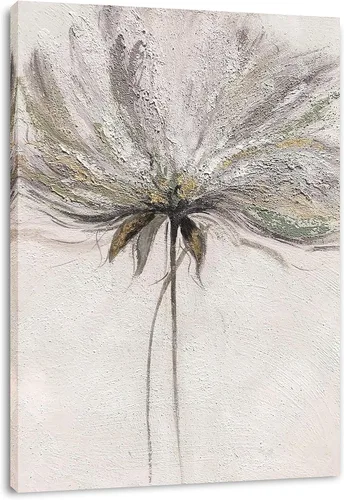 Vista 11 de Yihui Arts - Cuadros de pared florales blancos verticales, ramo de lirios, pintura al óleo para decoración de sala de estar, dormitorio, pasillo