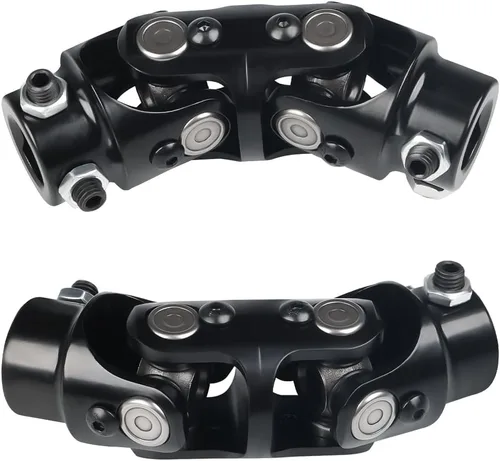 Vista 2 de WMPHE Doble junta en U 3/4" DD x 3/4" DD Eje de dirección universal, 4.92 pulgadas de longitud, acoplador de eje de columna de dirección doble