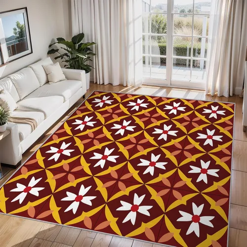 Vista 11 de 2x3 Mid Century Modern Throw Rugs for Entryway, Washable Watercolor Geometric Pattern Indoor Door Mat, Bedroom Kitchen Entrance, Non Slip Soft Thin