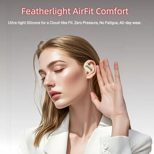 Vista 4 de Auriculares inalámbricos, Bluetooth impermeables para deportes, correr con micrófonos ENC con cancelación de ruido, graves profundos sobre la oreja