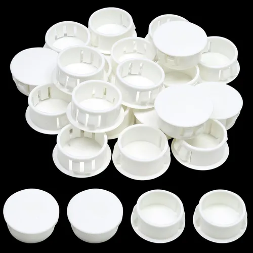 Vista 9 de Tapones de Agujeros de Plástico de 0.19 pulgadas/5 mm Blancos, Cubierta de Agujero de Tornillo Tipo Empotrado, Tapones de Panel con Encaje
