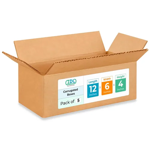 Vista 202 de IDL Packaging Paquete de 5 cajas de envío altas de 8 x 8 x 48 pulgadas, extra resistentes de 200 libras frente a caja regular, cajas de mudanza