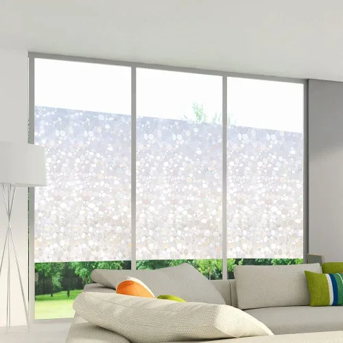 Vista 6 de CODOBON Película 3D de privacidad para ventana, película de vidrio esmerilado, calcomanías decorativas de vinilo para ventana, bloqueo UV, adhesivos