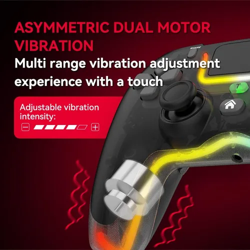 Vista 7 de RALAN PINK Wireless Controller Compatible with Playstation 4ProSlimfor PS4 Dualshock 4 Gamepad with Adjustable LED Lighting, 3.5mm Audio Jack and