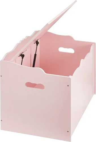 Vista 3 de Amazon Basics Caja de juguetes para niños, baúl organizador de madera, rosa, 30 x 18 x 19 pulgadas