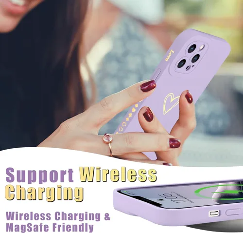 Vista 33 de Teageo Funda compatible con iPhone 12 de 6.1 pulgadas para mujeres y niñas, bonito corazón de amor de lujo