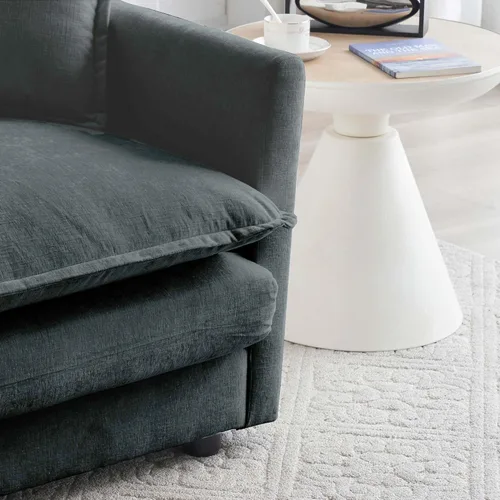 Vista 6 de Juego de sofá modular de 2 piezas, moderno sofá modular en forma de L con asiento profundo, muebles tapizados de felpilla para sala de estar