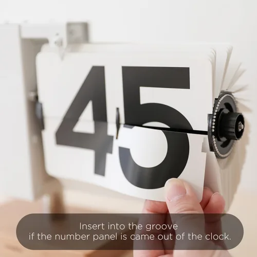 Vista 5 de mooas Reloj de escritorio clásico moderno de madera con gran tapa (negro), reloj de mesa retro vintage de diseño analógico con tapa automática