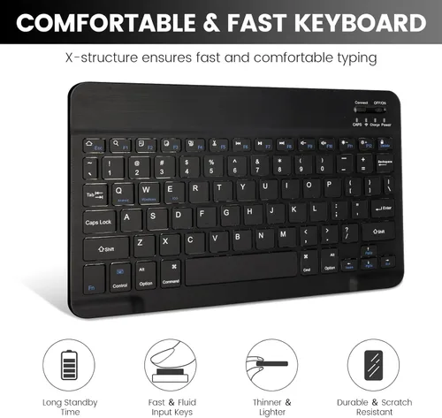 Vista 6 de Funda con Teclado y Ratón LAMA para iPad (A16) de 11ª Generación 2025 / 10ª Generación 2022, Estuche Magnético con Teclado para iPad de 11 Pulgadas