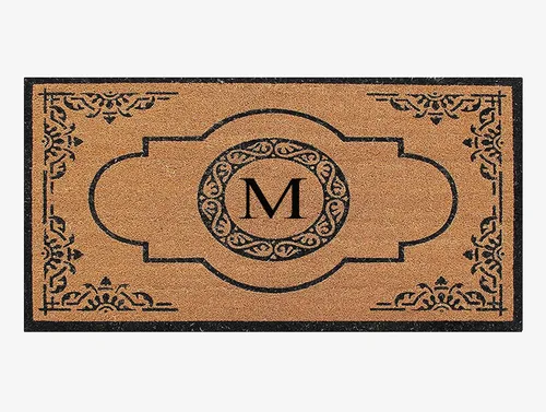Vista 9 de A1HC - Tapete de puerta con monograma de fibra de coco natural para puerta delantera, 36 x 72 pulgadas, resistente y resistente al desprendimiento
