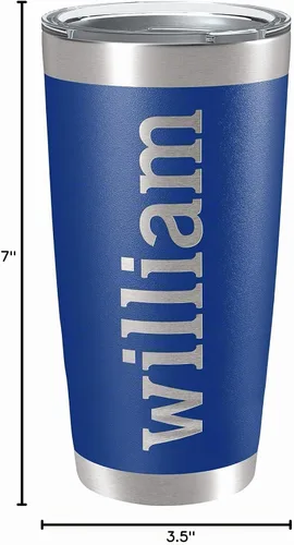 Vista 11 de Vasos personalizados, vaso de acero inoxidable de 20 onzas con tapa 13 diseños diferentes Tazas personalizadas de doble pared aisladas para café