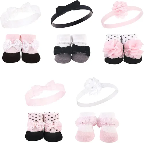Vista 65 de Hudson Baby Conjunto de regalo de diadema y calcetines para niña
