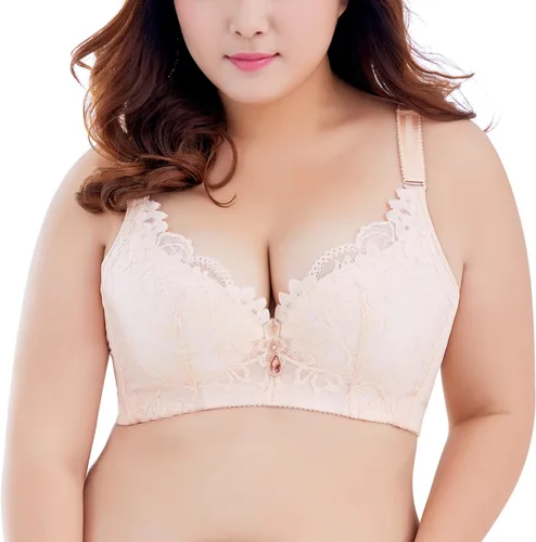 Vista 2 de ESETAY Brasier push up para mujer, talla grande, con aros, 32C-46DD