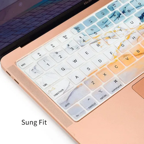 Vista 5 de KEROM Funda de teclado para MacBook Air de 13 pulgadas 2021 2020 modelo A2179 A2337 M1, cubierta de teclado para MacBook Air 2020, protector