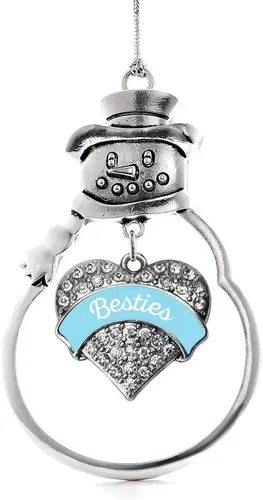 Vista 62 de Colgante de plata con diseño de Detroit con forma de corazón y muñeco de nieve con circonitas cúbicas