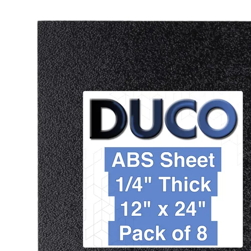 Vista 17 de Duco - Lámina de plástico ABS fabricada en Estados Unidos de 1/4 de pulgada de grosor, 12 x 36 pulgadas, 1 paquete de paneles termoplásticos negros