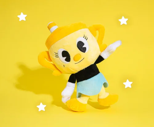 Vista 4 de Cuphead Ms. Chalice - Peluche de coleccionista de 8 pulgadas, animal de peluche suave para abrazar, coleccionable con licencia