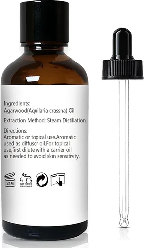 Vista 2 de GM Gumili Aceite esencial de madera de agar, aceite puro de argawood Oud para aromaterapia, meditación, 1.0 fl oz/ 1 oz