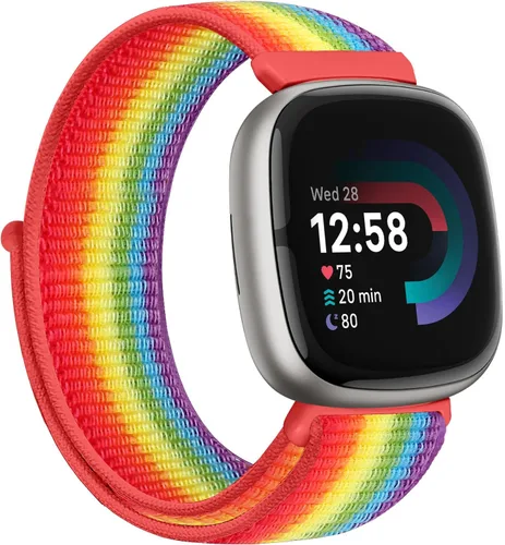 Vista 33 de Correas de nailon compatibles con Fitbit Versa 4/Sense 2/Versa 3/Fitbit Sense, correa de repuesto ajustable deportiva suave transpirable