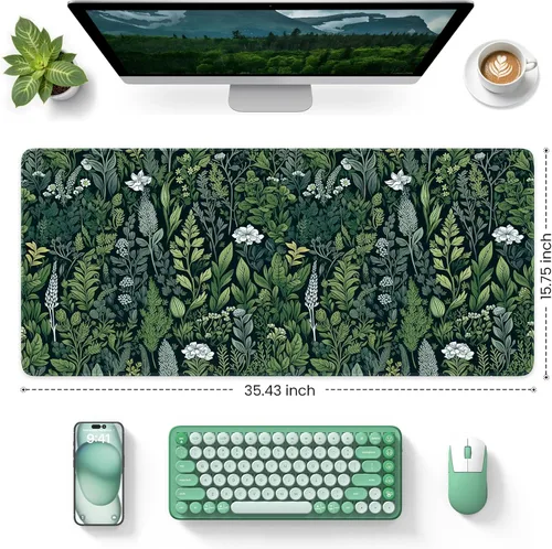 Vista 2 de iCasso Tapete de escritorio, alfombrilla de escritorio grande, alfombrilla de mouse para juegos extendida, alfombrilla de mouse grande