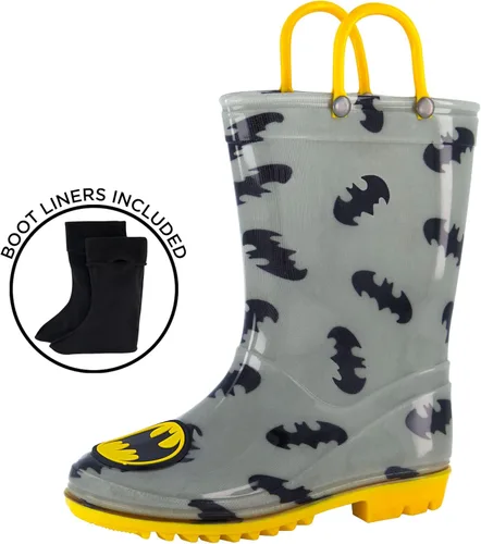 Vista 7 de DC Comics Botas de lluvia para niños Batman con forro suave extraíble para nieve