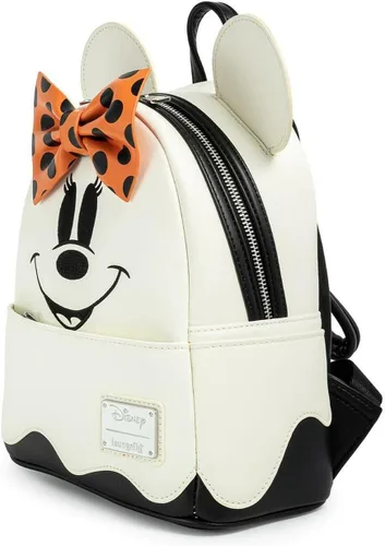 Vista 4 de Loungefly Disney Ghost Minnie Mouse que brilla en la oscuridad Cosplay, bolsa de hombro con doble correa para mujer, Multi, Moderno