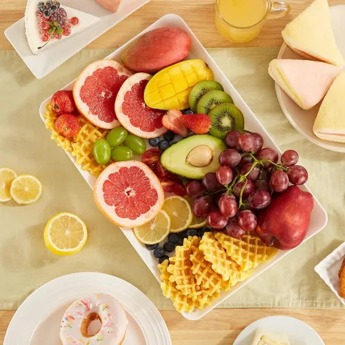 Vista 7 de Lifewit Bandeja de plástico para suministros de fiesta, platos de 15 x 10 pulgadas para servir alimentos, 3 bandejas blancas reutilizables