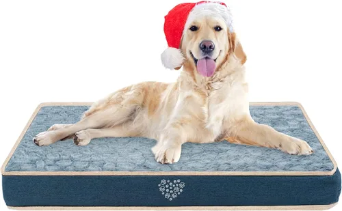 Vista 9 de VANKEAN Alfombrilla impermeable reversible para jaula de perros (cálida y fresca), funda extraíble y lavable y forro interior impermeable, colchón