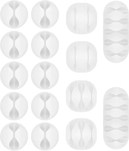 Vista 14 de Shintop Clips para cables, caída de cable de escritorio, clips de alambre de escritorio para toda tu computadora, electricidad, carga o cable