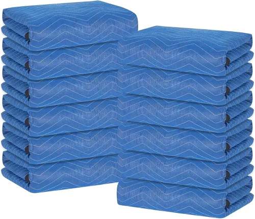 Paquete de 12 mantas para mudanzas, almohadillas de mudanza de muebles extragrandes de 80 x 72 pulgadas, mantas de embalaje reutilizables