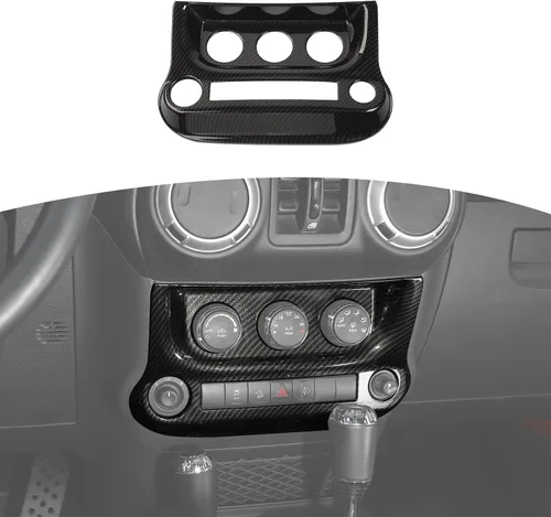 Vista 8 de RT-TCZ Para Jeep JK Negro Dash Console A/C Controles Cubierta Trim Panel para Jeep Wrangler JK JKU 2011-2017 ABS Interior Accesorios 1pc