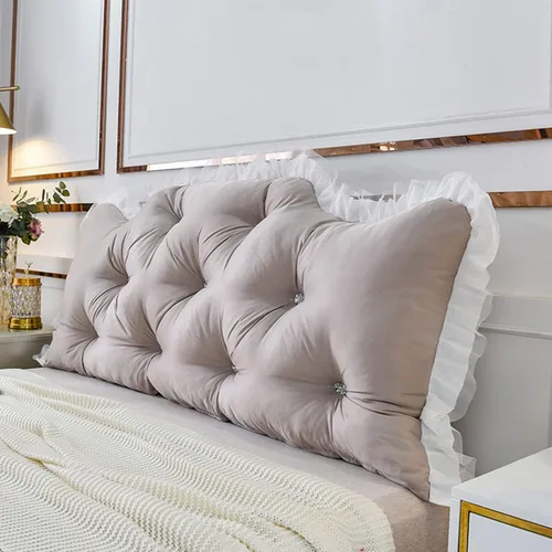 Vista 9 de Almohada de cuña para cabecera de dormitorio, almohada de lectura en casa, soporte de espalda para sentarse en la cama, cojín lumbar de gran