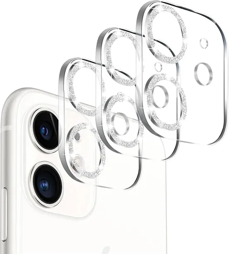 Vista 36 de Pack de 3. Protector de lente de cámara Dengduoduo para iPhone 11 y iPhone 12 Mini, Glitter Bling Sparkle Ultra HD, vidrio templado, dureza 9H