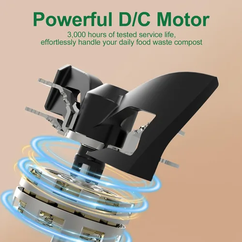 Vista 5 de 3L Compostador Eléctrico para Cocina, Contenedor de Compostaje de Encimera, Modelo Inteligente de Un Toque, Manejo de Residuos de Cocina, con Triple